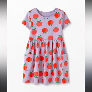 Hanna Andersson Kids Light purple and peach graphic cotton dress
